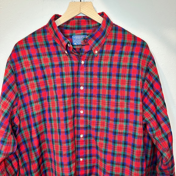 Vintage Sir Pendleton Shirt Men XL Red MacDuff Tartan Plaid Wool Button Down - Picture 5 of 16